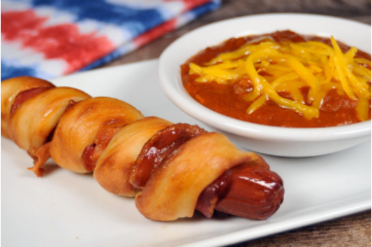Air-Fried Bacon Wrapped Hot Dogs