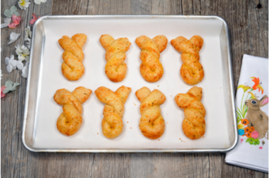 Cheesy Garlic Whole Grain Bunny Breadsticks