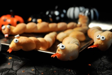 Halloween Bread Snakes