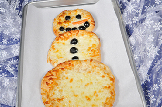 Holiday Snowman Pizza