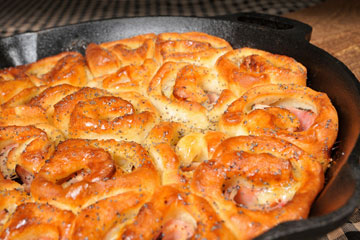 Skillet Ham & Cheese Spirals