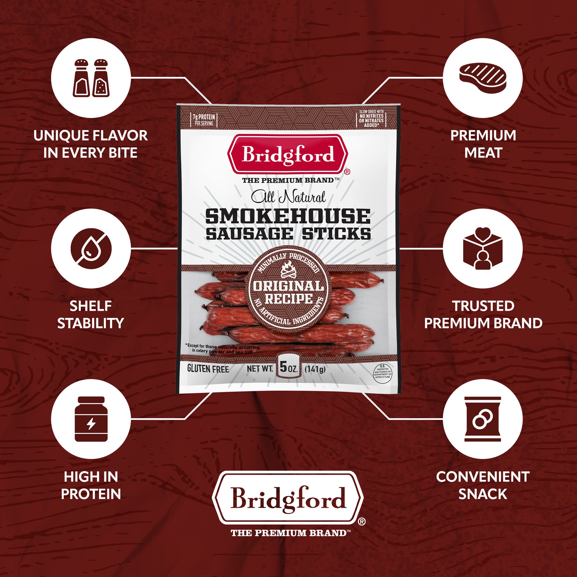 Smokehouse Sausage Sticks - Hot & Spicy