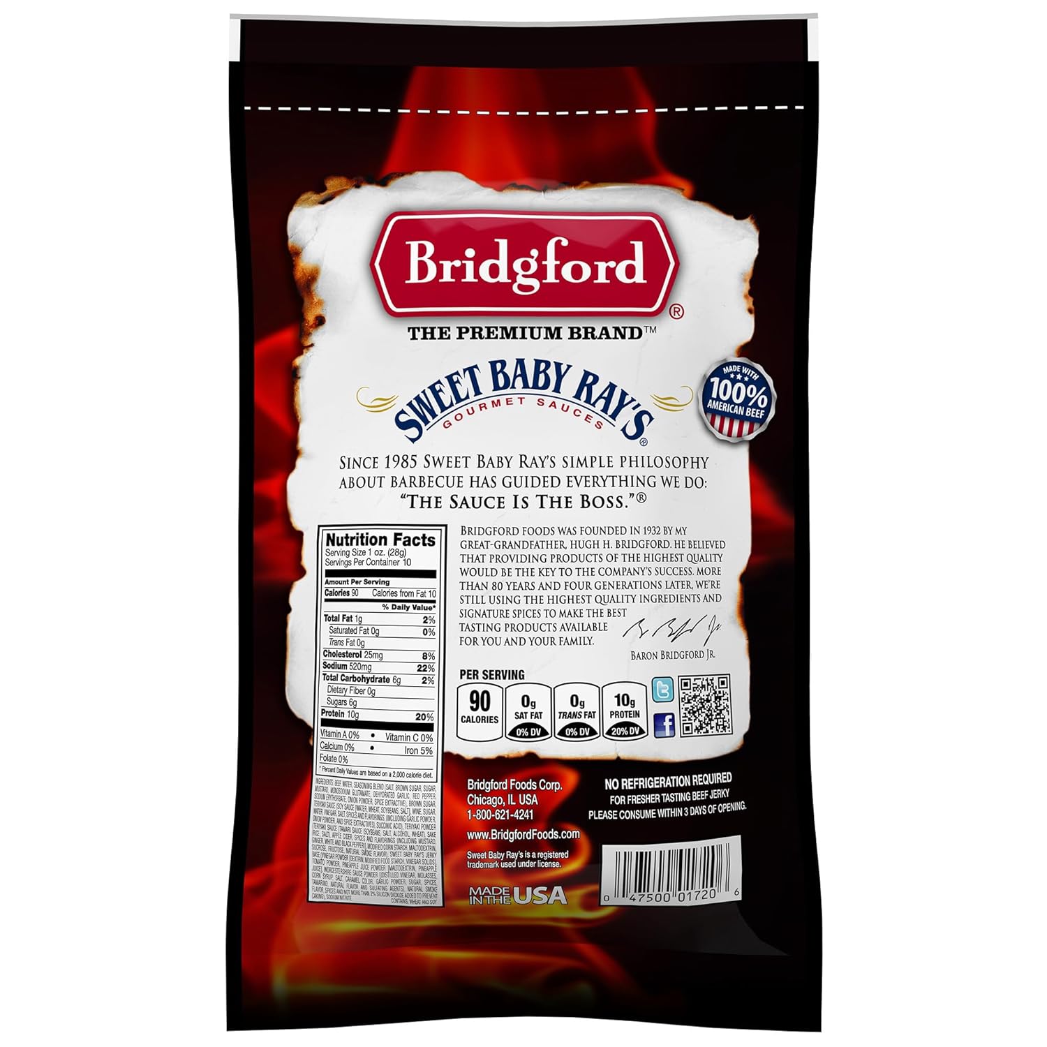 Beef Jerky - Sweet Teriyaki - 10 OZ