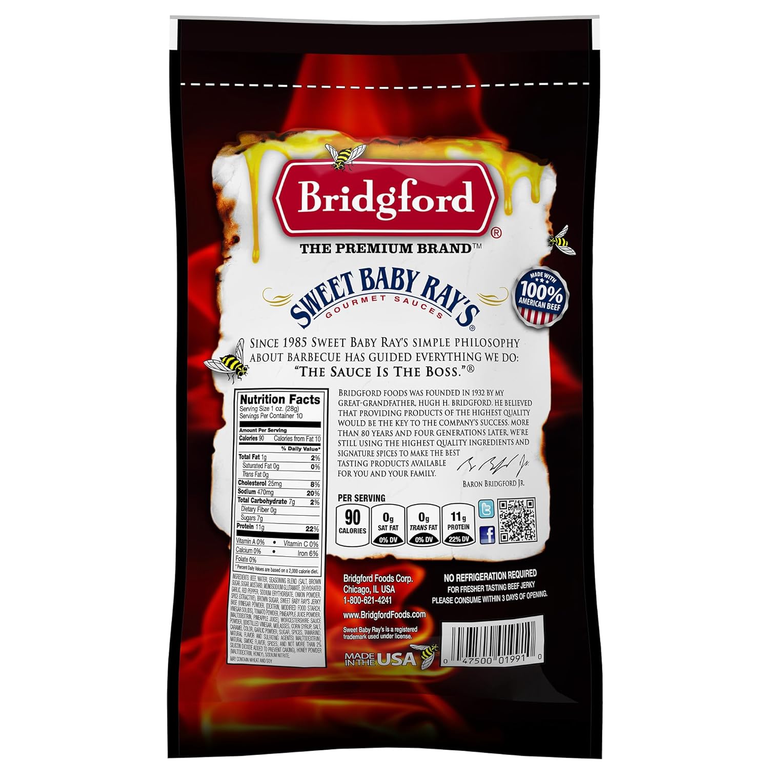 Beef Jerky - Honey BBQ - 10 OZ