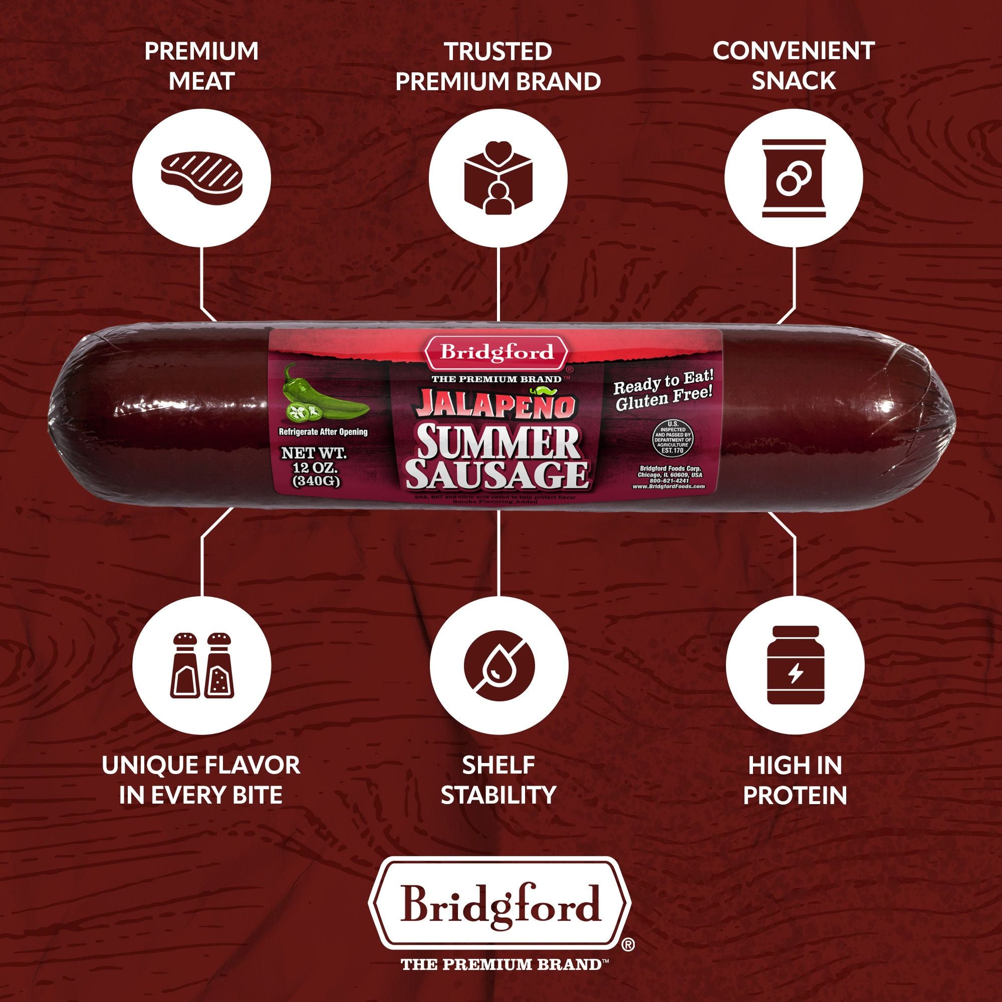 Jalapeno Summer Sausage - 16 OZ