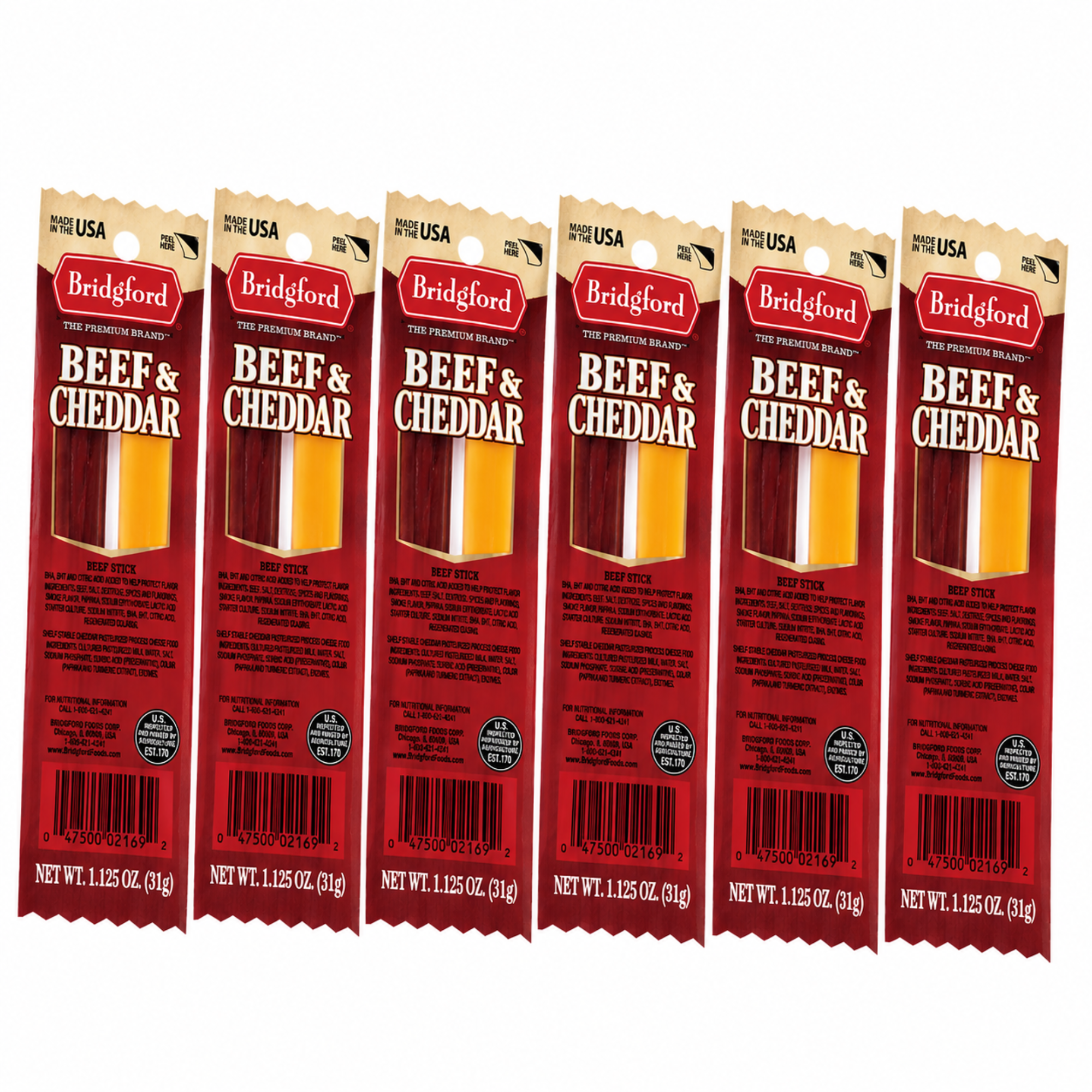 Bridgford - Beef and Cheddar - 1.125 oz 8/8 pack - Pack of 1