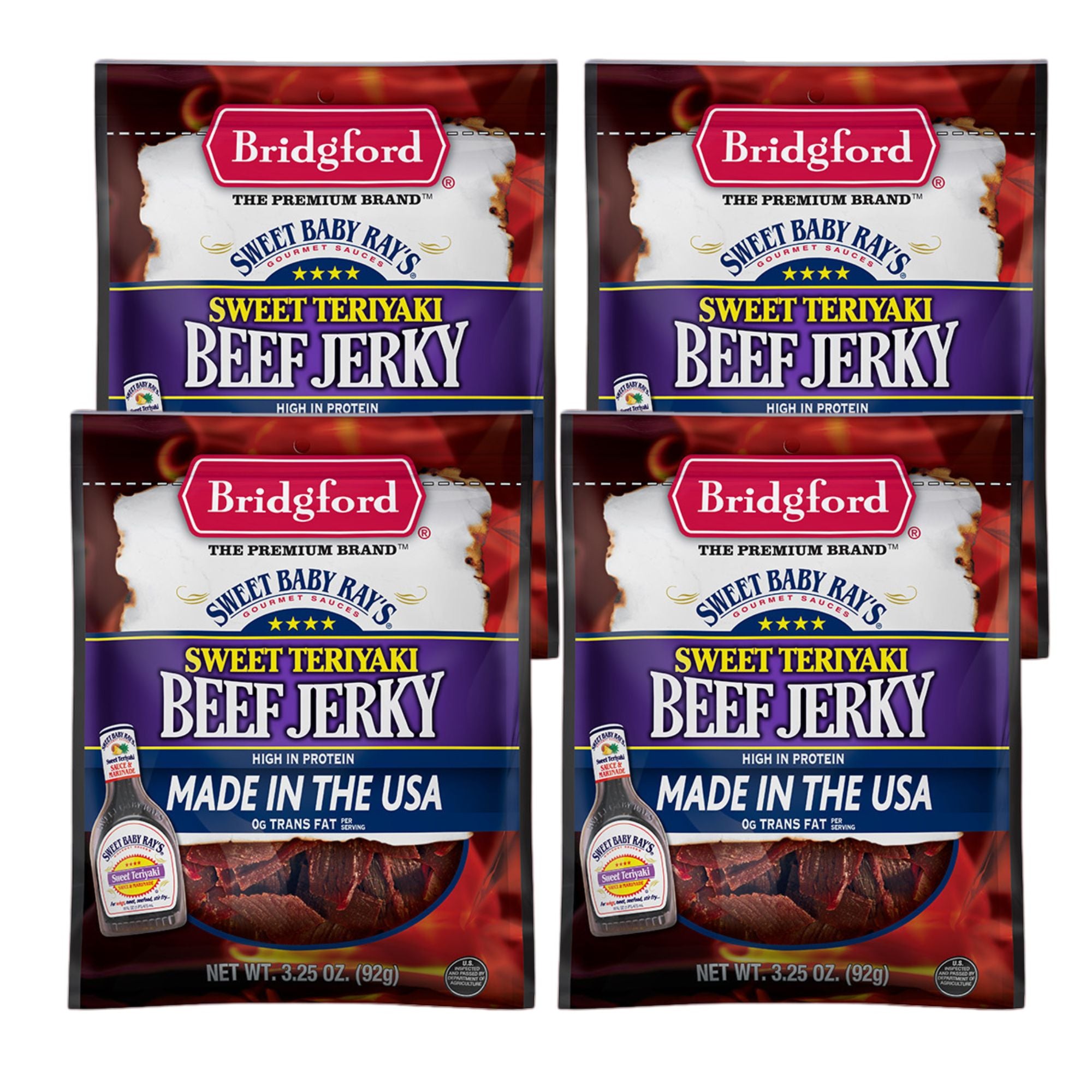 Beef Jerky Variety Pack (Original, Teriyaki, Honey BBQ, Sweet N Spicy) - 3.25 OZ