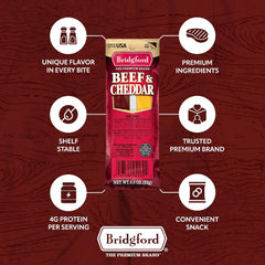 Bridgford - Beef and Cheddar - 1.125 oz 8/8 pack - Pack of 1