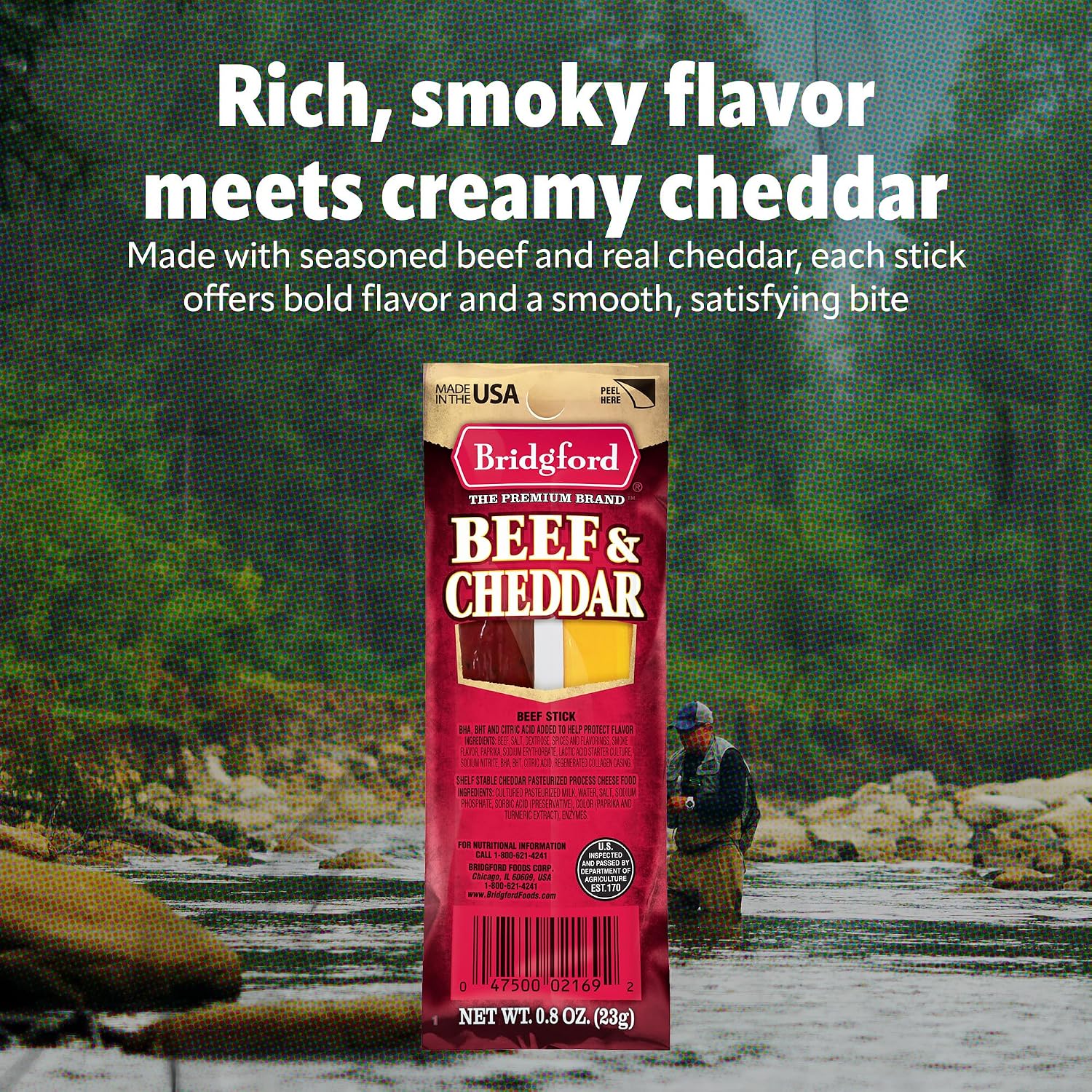 Bridgford - Beef and Cheddar - 1.125 oz 8/8 pack - Pack of 1