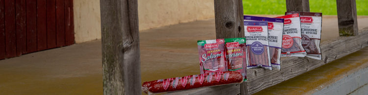 Bridgford salami and pepperoni snack sticks packages