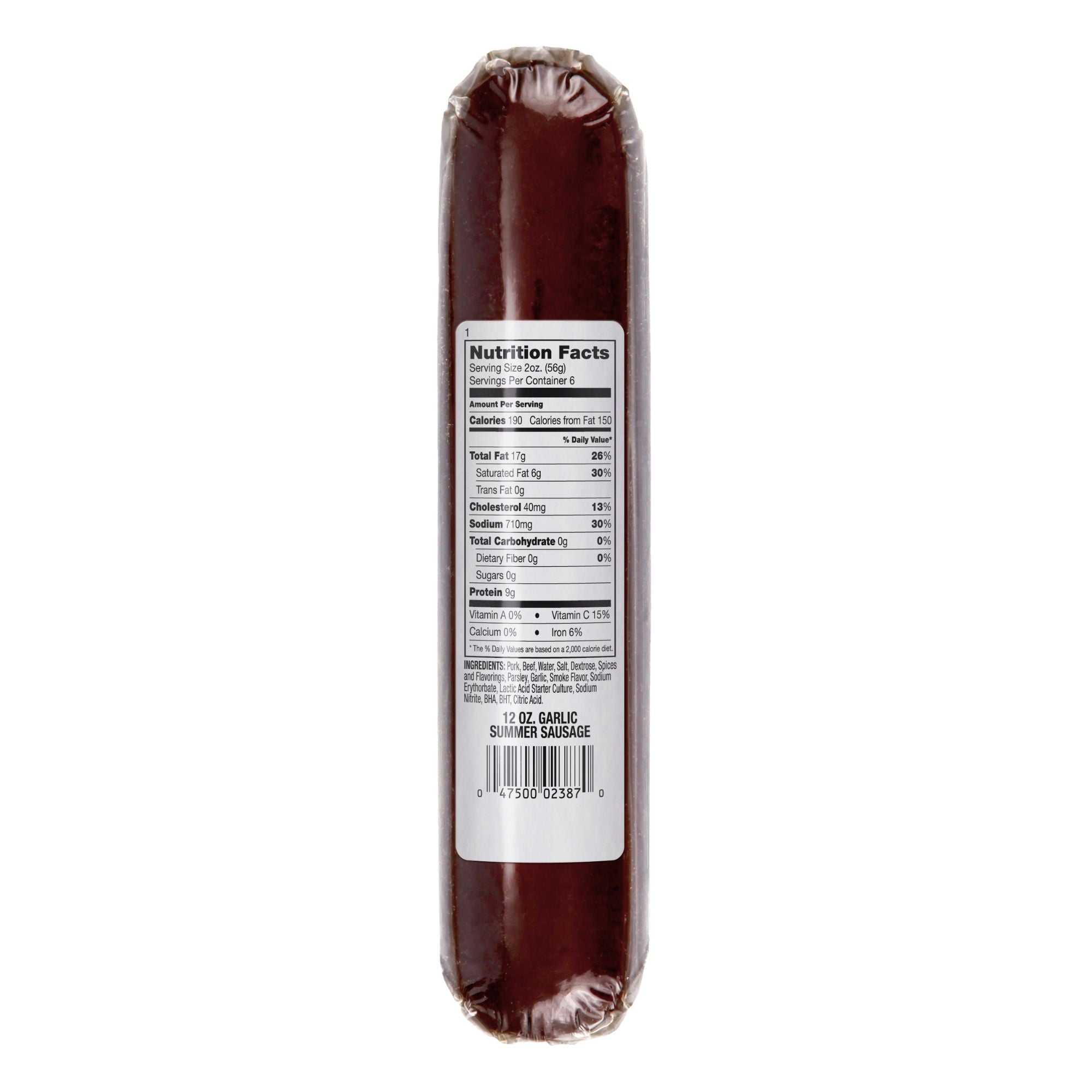 Garlic Summer Sausage - 12 OZ