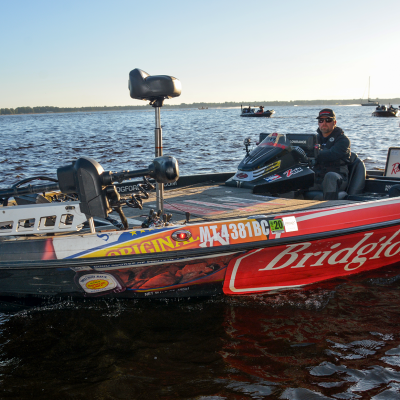 Luke Clausen heads out onto Lake Champlain