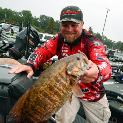 Clausen loads up a Lake Mille Lacs smallie