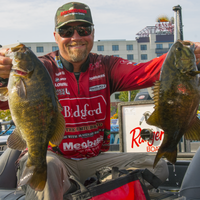 Luke Clausen with a pair of AOY smallies