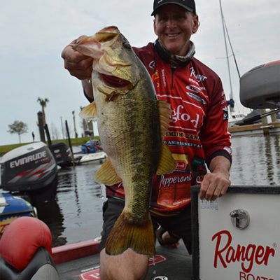 Randy Blaukat with a bright Day 3 fish