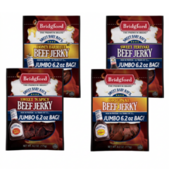 Bridgford - SBR - Beef Jerky Variety Pack (Original, Teriyaki, Honey BBQ, Sweet N Spicy) - 6.2 oz - Pack of 4